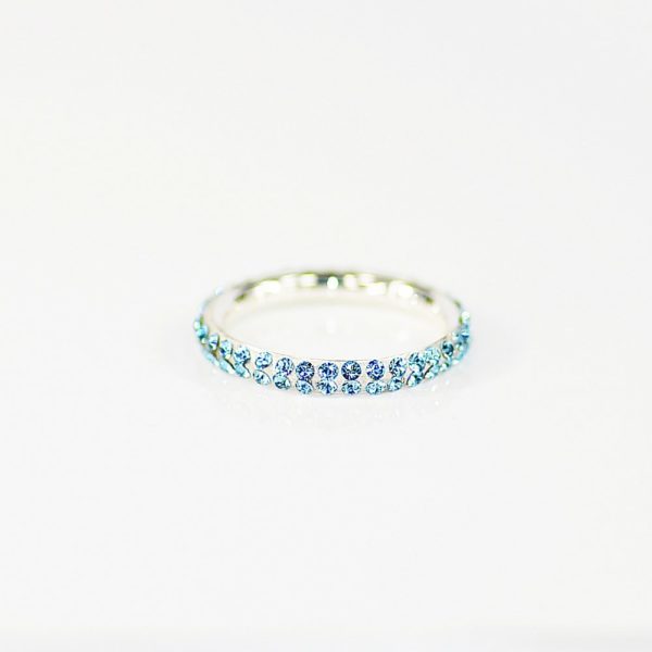 Obrączka z kryształami Swarovskiego Aquamarine